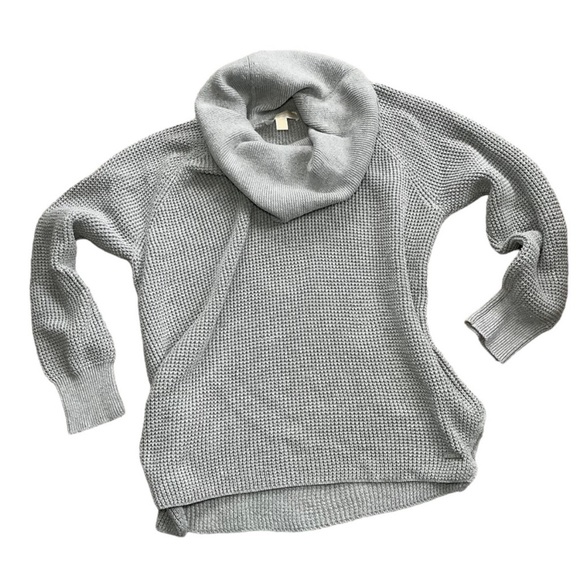 MICHAEL Michael Kors Women’s Cowl Neck Waffle Sweater Gray Size Large - Picture 3 of 10